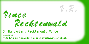 vince recktenwald business card